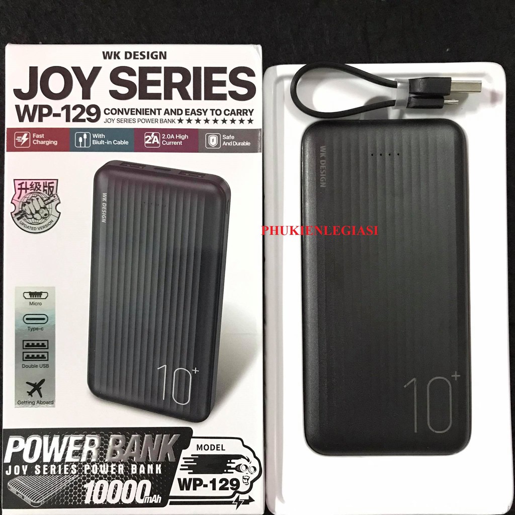 Pin SDP 10000MAH WK WP129 2 CỔNG USB vào và ra