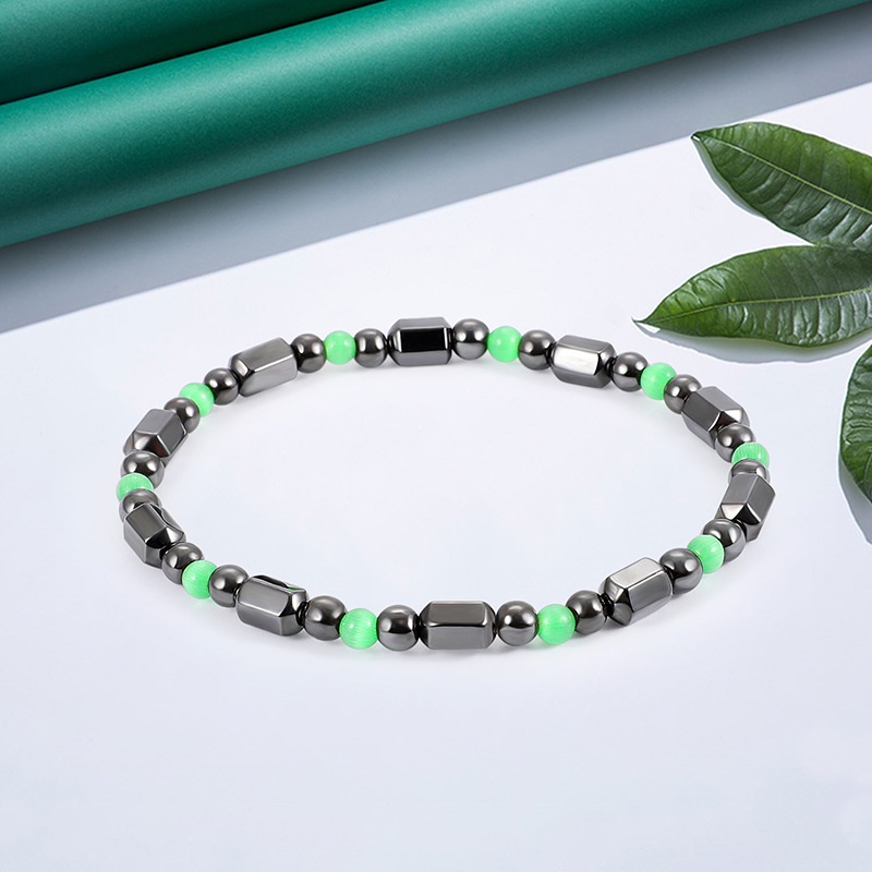 1 Vòng Tay Chuỗi Hạt Nam Châm Đen Thời Trang Unisex