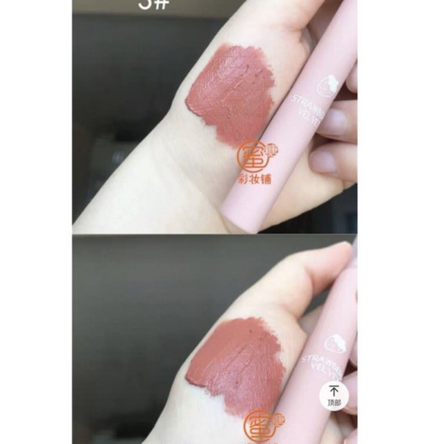 Son Kem Lì Mịn Môi Strawberry Velvet Matte Lipstick Nội Địa Trung