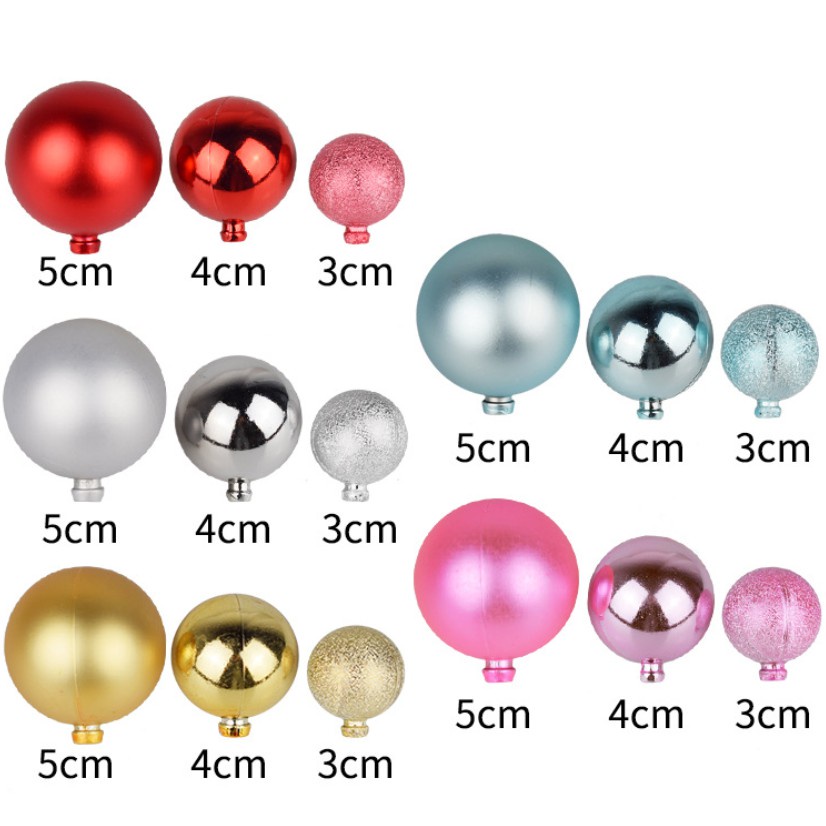 Set 3 Phụ Kiện Trang Trí Bánh Kem Trong Suốt Hình Quả Cầu Bằng Nhựa