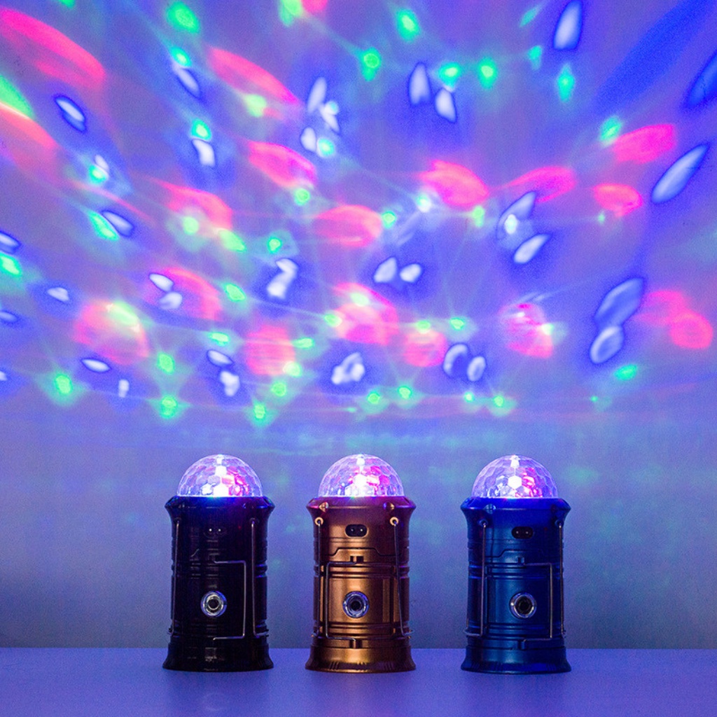 Đèn led trang trí xoay 7 màu  tích hợp 4 trong 1 đa chức năng tích hợp đèn quẩy 360 độ,đèn  chiếu xa,đèn ngủ,cổng usb