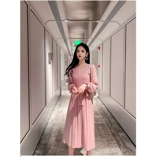 Váy cho con bú, váy bầu, dáng xòe, chất len