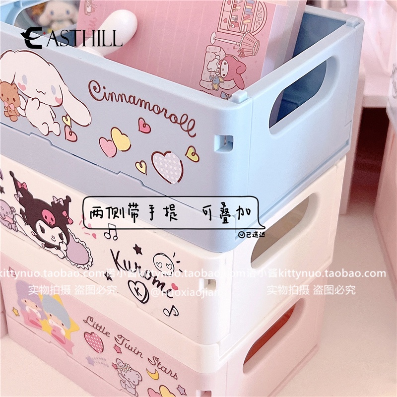 Hộp Đựng Đồ Bằng Nhựa Hình Kuromi My Melody Đáng Yêu Có Thể Gấp Gọn