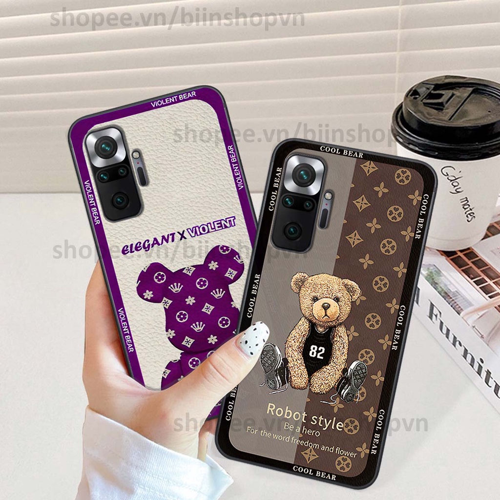 Ốp Xiaomi Redmi Note 10 / Note 10 Pro hình gấu bear brick đẹp độc lạ, thời trang, cá tính