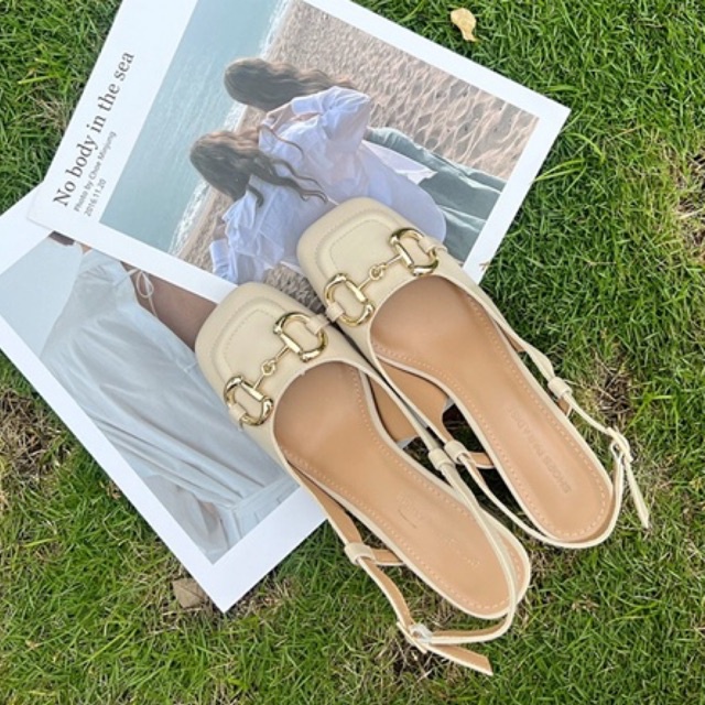 Giày cao gót bít mũi nữ mũi vuông 7 phân 7p đế vuông shoes paradise L047C