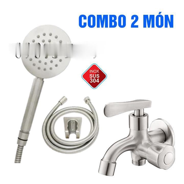 Bộ củ sen lạnh inox 304,tay sen inox 304, bền đẹp