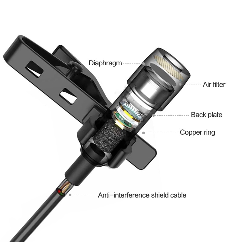 Micro kẹp cổ áo Ankndo kích thước nhỏ gọn chuyên nghiệp dành cho Samsung S20 Ultra S10 S9 S8 Note10 Plus