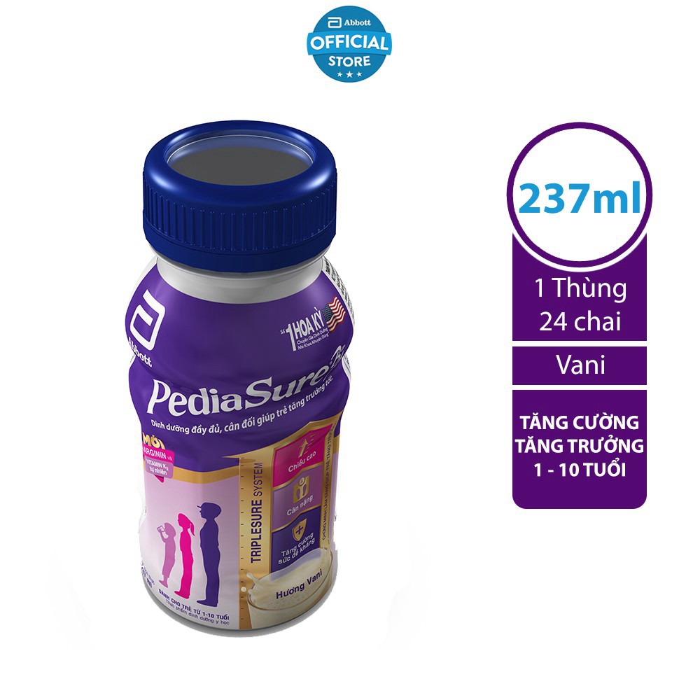 [Beman123] Thùng 24 Sữa nước PediaSure 237ml/chai hương vani