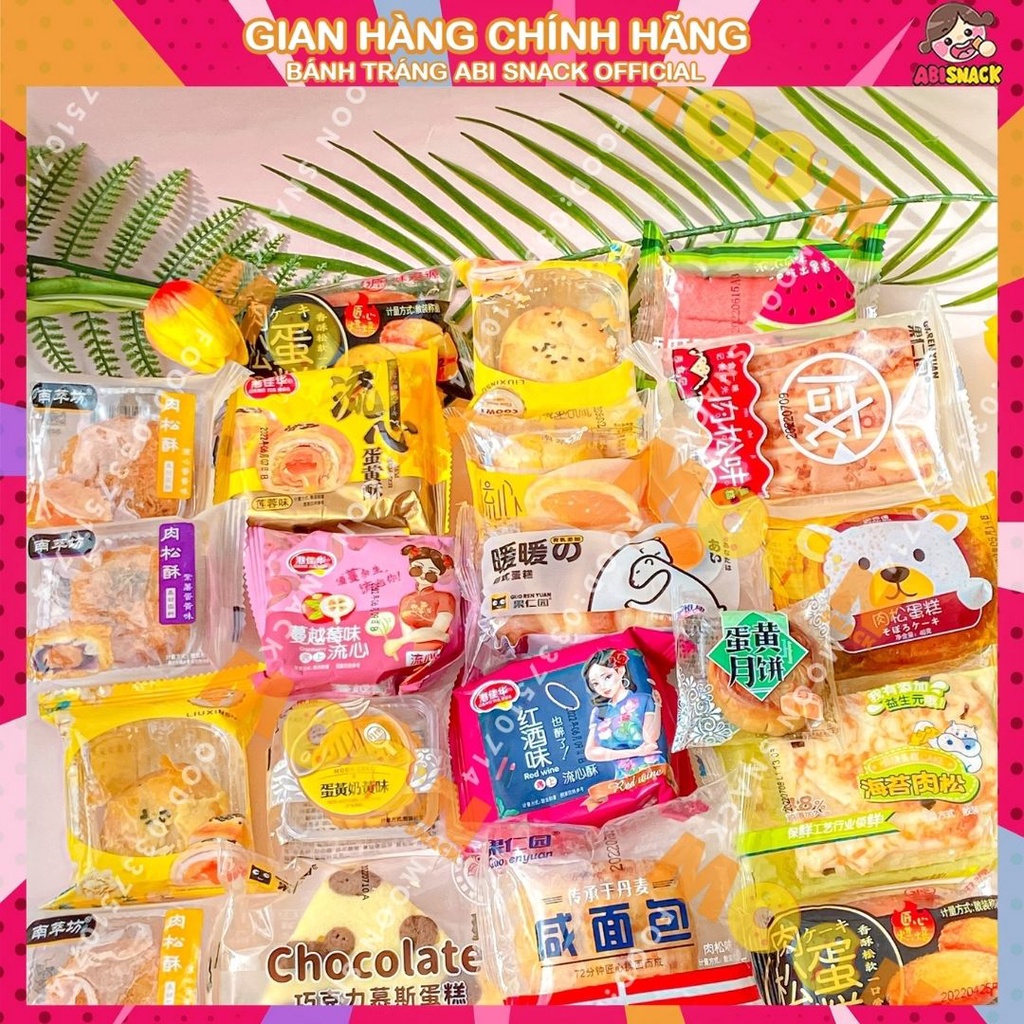 [DATE MỚI-HÌNH THẬT] Thùng 1kg Bánh Bông Lan Tươi Đài Loan Mix nhiều vị loại ngon-hơn 40 vị các loại