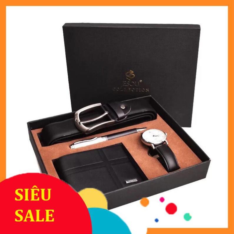 RẺ NHẤT SHOPEE [OD 30 NGÀY] Set phụ kiện nam:  ví nam, đồng hồ nam,thắt lưng dây nịt nam,đồng hồ nam,bút viết