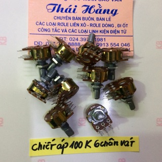 Chiết áp có 6 chân /100 k vát đầu giá cho 10 chiếc