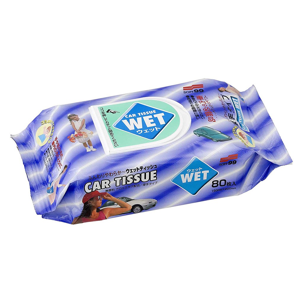 Khăn ướt vệ sinh đa năng Wet Tissue C-62 Soft99 80 tờ/gói