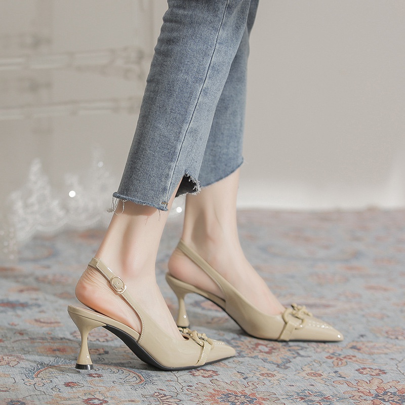 Giày Sandal Cao Gót Mũi Nhọn Cài Khóa Thời Trang Mùa Hè 2022 Cho Nữ