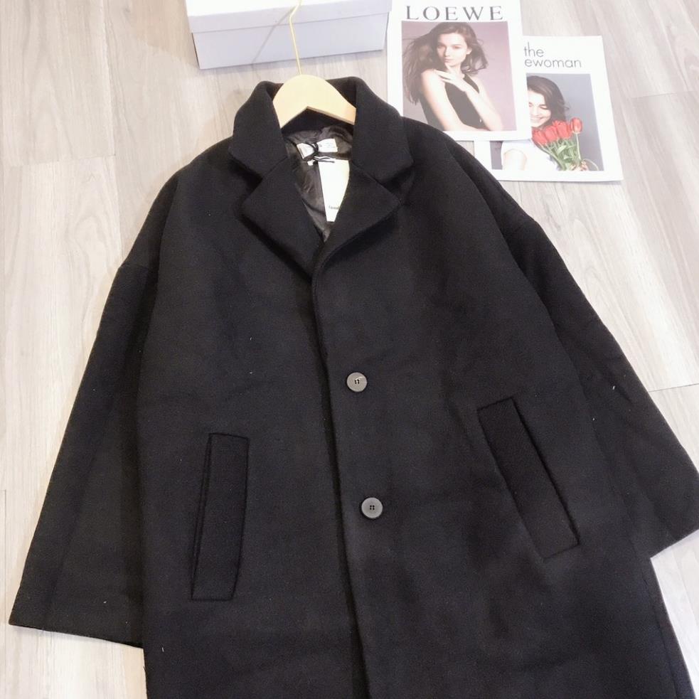 Áo Khoác Dạ Nữ ANOKO , Áo Dạ Dáng Dài Manto Mùa Đông Thời Trang Màu Đen Dày Ấm Cài Cúc Trước Có Túi H122 | BigBuy360 - bigbuy360.vn