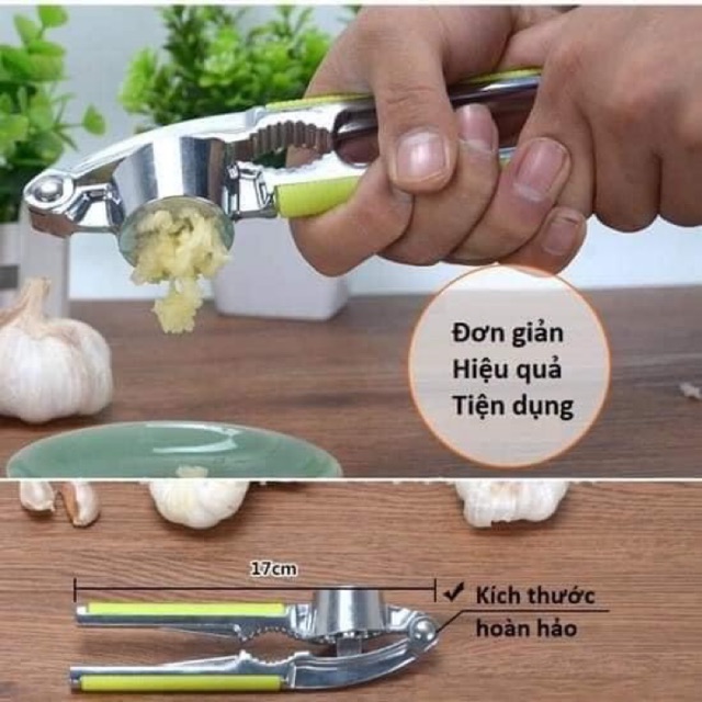 Dụng cụ ép tỏi inox bằng tay-ép tỏi, ép gia vị..
