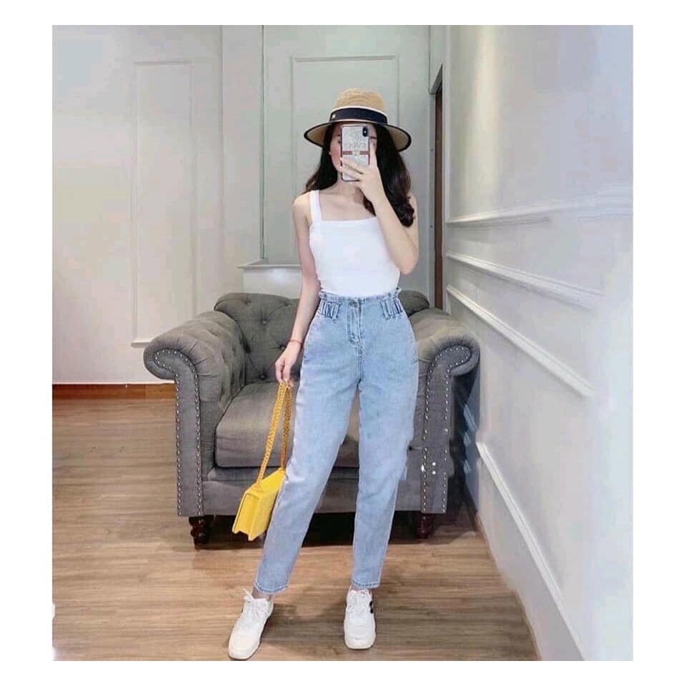 Quần Baggy nữ / Quần jean Beggy nữ cạp chun bèo dáng đẹp