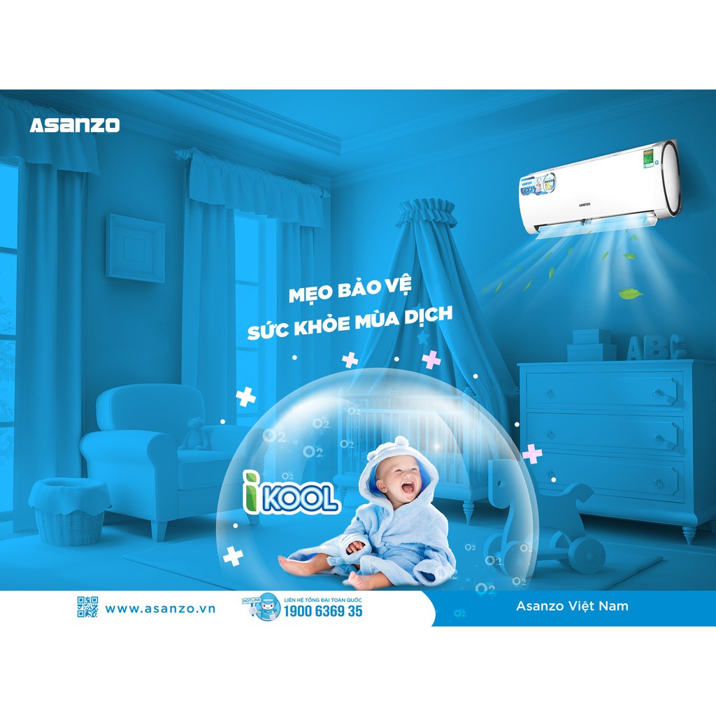 Điều hòa máy lạnh Asanzo Inverter 1 chiều K09 9000BTU - K12 12000BTU - K18 18000BTU