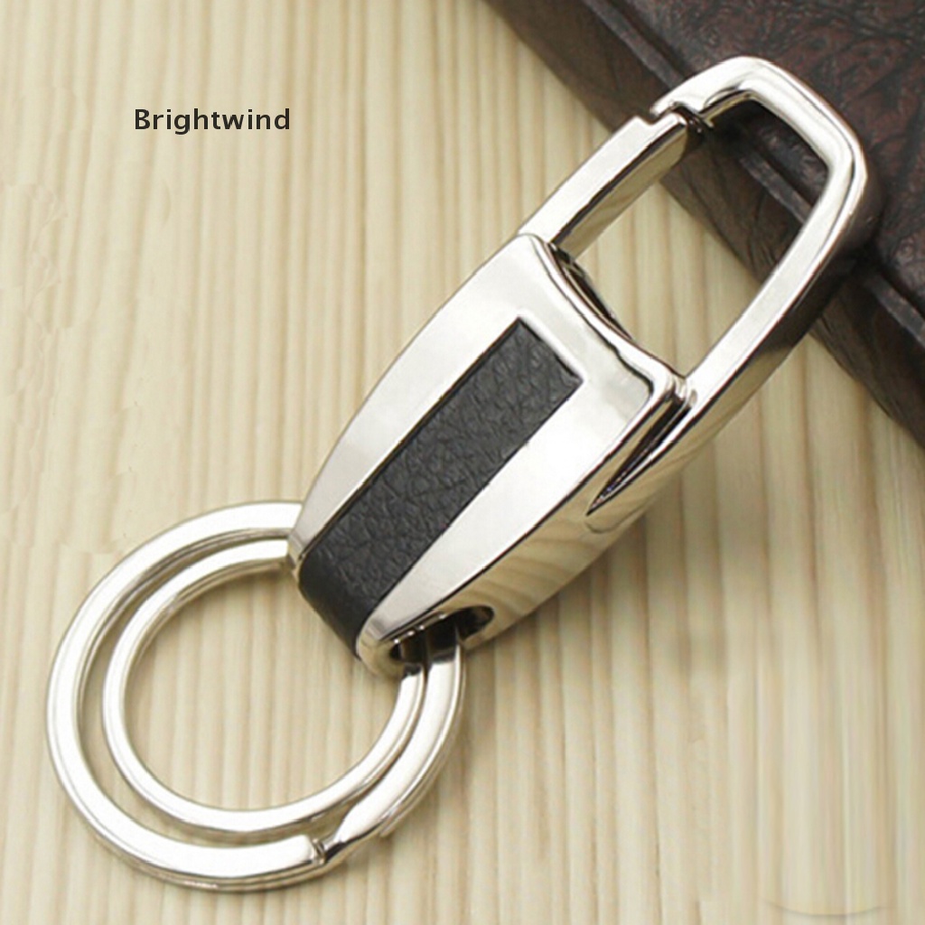 [Brightwind] Men Leather Key Chain Metal Car Key Ring Key Holder Gift Personalized Chains Hot Sell