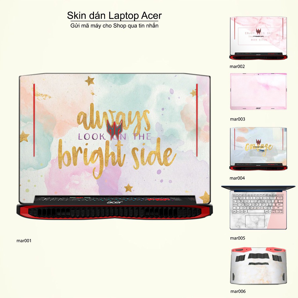 Skin dán Laptop Acer in hình vân Marble (inbox mã máy cho Shop)