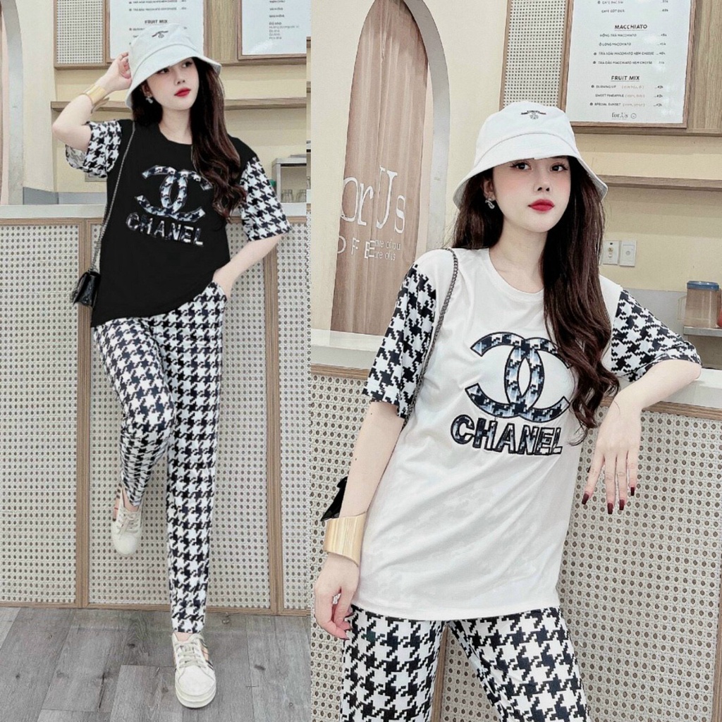 Đô bộ thun form rộng họa tiết đắp chữ C
