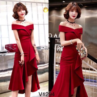 Đầm đỏ umi Nhật xẻ quyến rũ V1294 Mie Design kèm ảnh thật