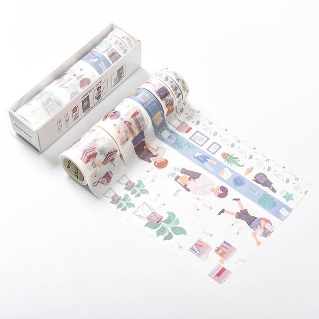 Set 6 cuộn băng dính washi tape trang trí sổ