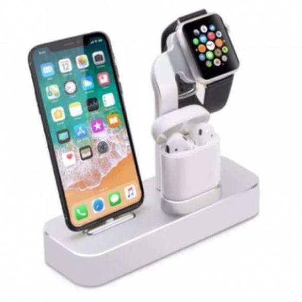 Đế Sạc Coteetci 3 in 1 nhôm nguyên khối iPhone/ iWatch/ Airpods Chính Hãng Coteetci - Dock sạc