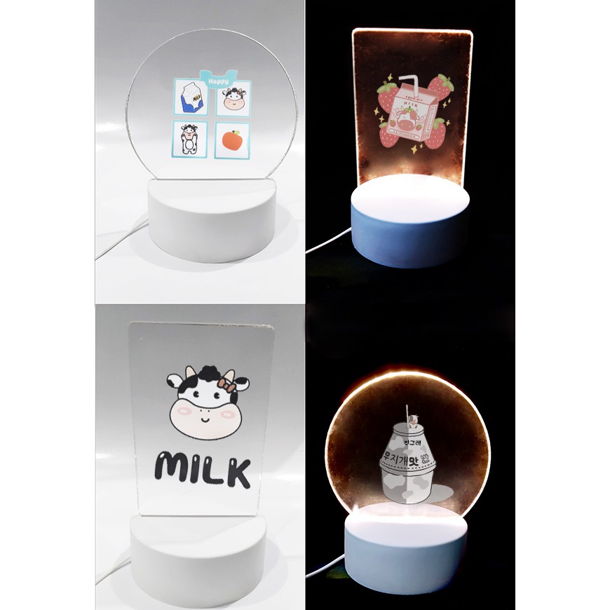 Đèn Led 3D bò sữa DLI26 Đèn Ngủ 3D Sáng Tạo cute dễ thương