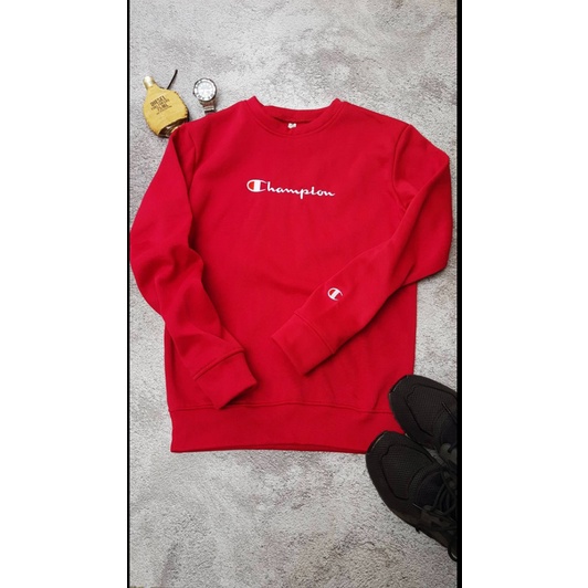 Áo sweater nỉ nhiều màu IN CHỮ CHAM.PI.ON và TRƠN.GIAO NGẪU NHIÊN