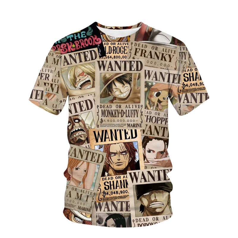 Áo Thun Tay Ngắn Cổ Tròn In Hình Luffy Trong One Piece Thời Trang Mùa Hè Cho Nam Và Nữ