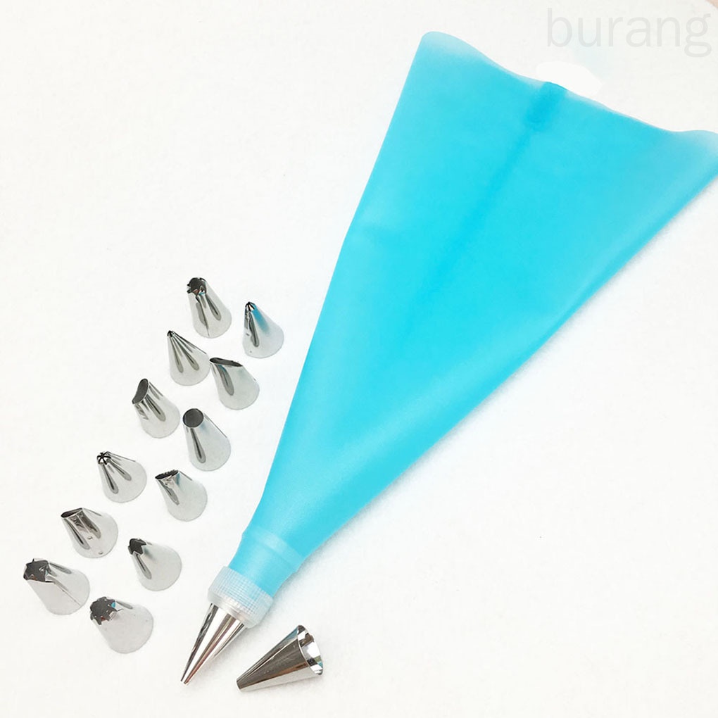 Set 16 Túi Bắt Bông Kem Kèm 14 Đuôi Bắt Kem Trang Trí Bánh