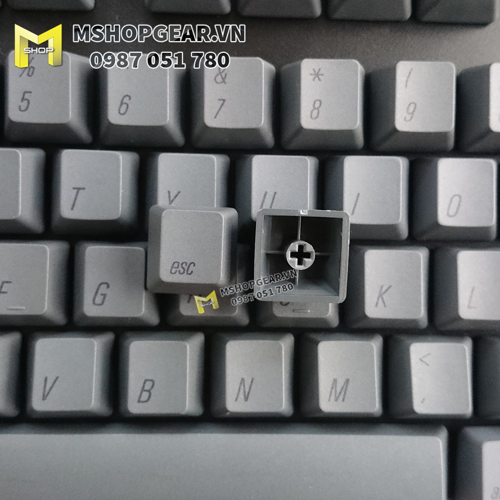 Keycap set Black on grey thick pbt dye sublimation 108 keys