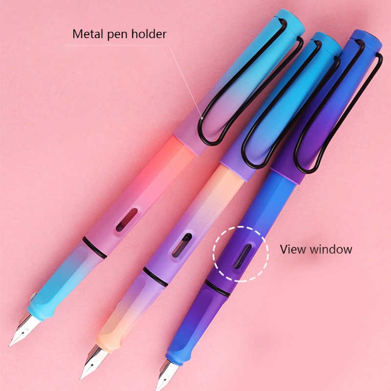 Dudu colorful fountain pen bộ hấp thụ mực có thể tháo rời ngòi trung bình tốt tùy chọn cho trẻ em