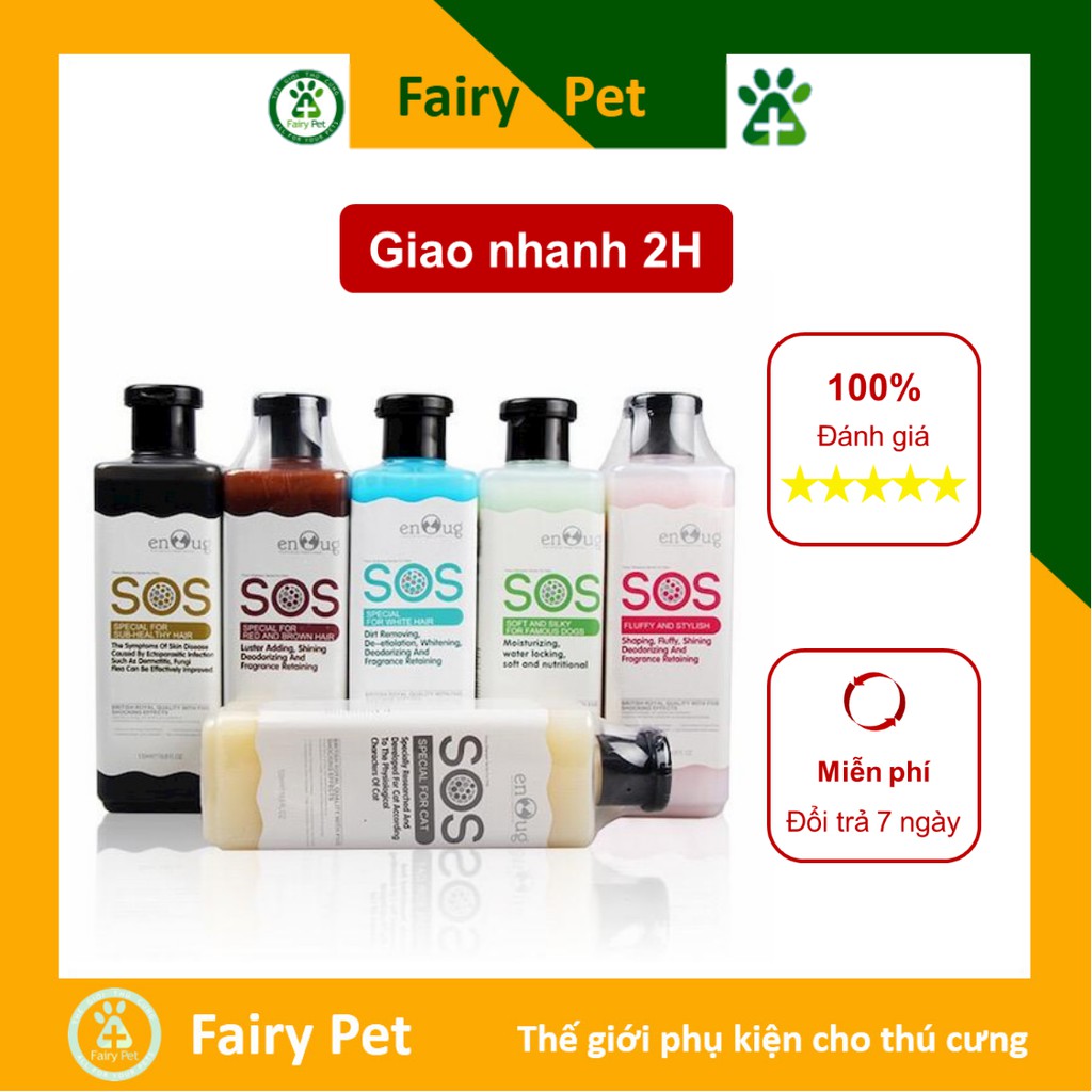 Sữa Tắm cao cấp dành cho Chó Mèo SOS 530ml chính hãng, giúp lông bóng mượt, lưu hương thơm 10 ngày