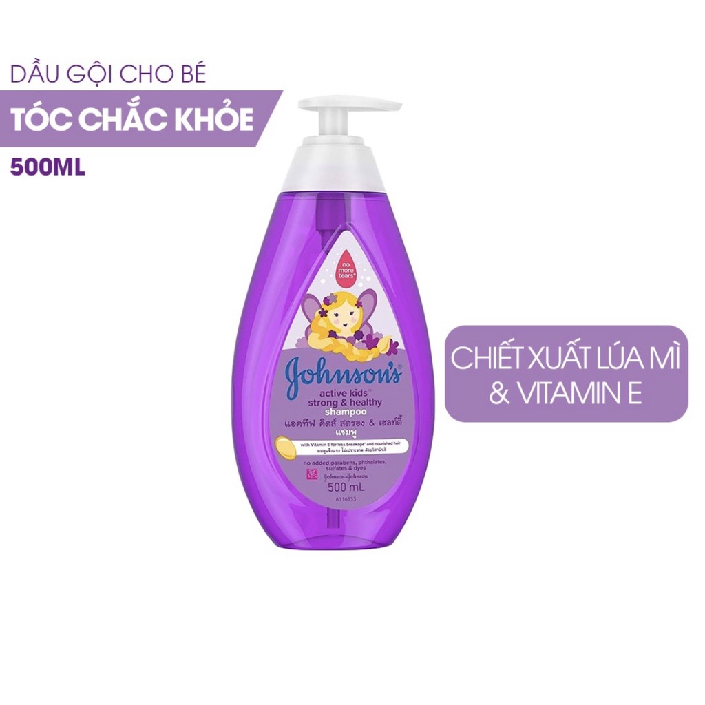 Dầu gội Johnson'Baby các loại cho bé gái Chắc Khỏe - Óng Mượt - Thơm Mát chai 500ML