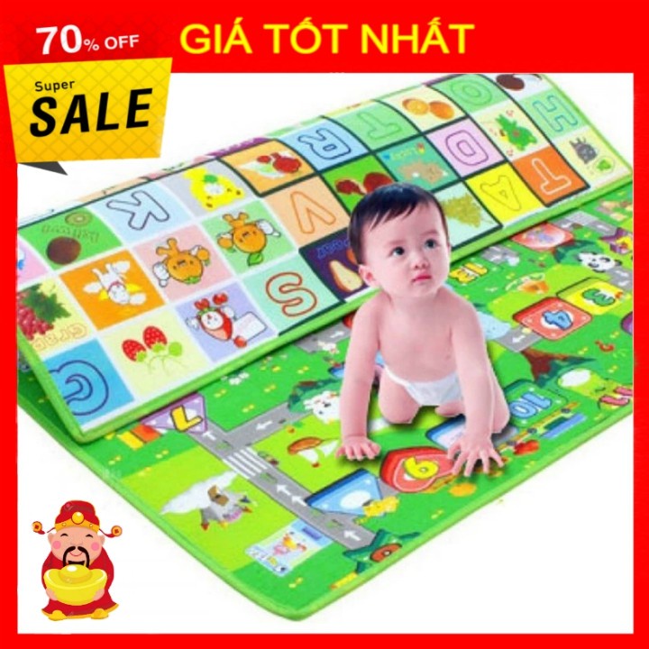 Freeship Thảm Xốp XPE 2 Mặt Gắp Gọn Chống Trượt Chống Va Đập Ngộ Nghĩnh 2 Mặt Cho Bé 1M8-2M