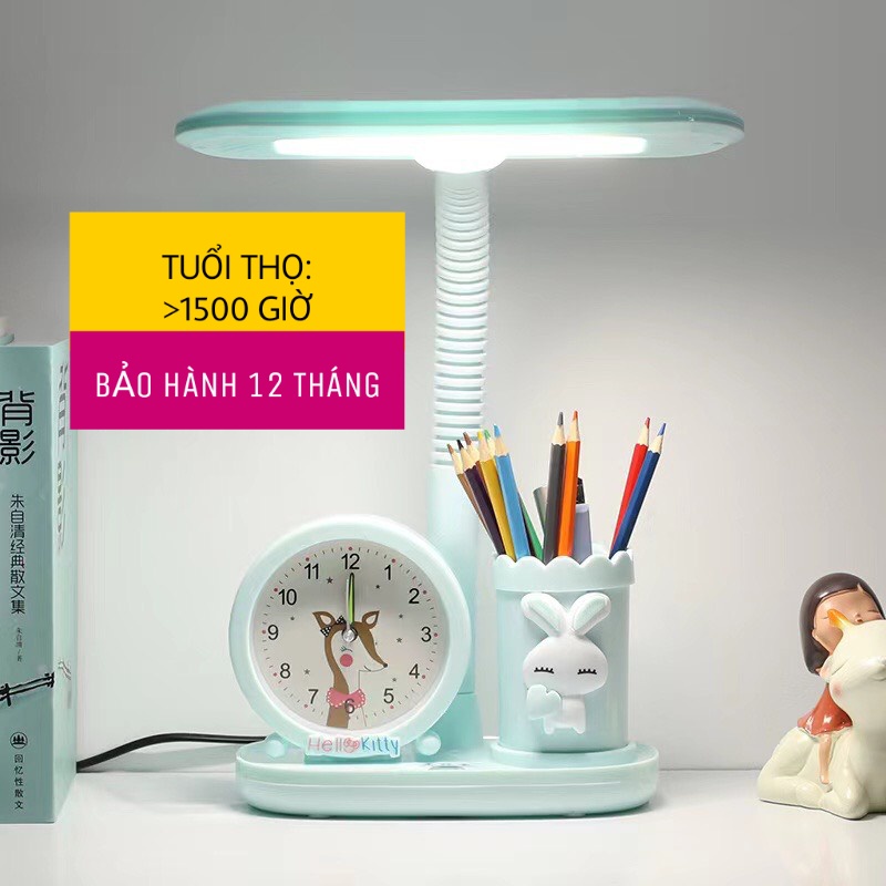 Đèn Học Con Thỏ Kèm Đồng Hồ - Đổi Ba Chế Độ Ánh Sáng Bằng Công Tắc 83038