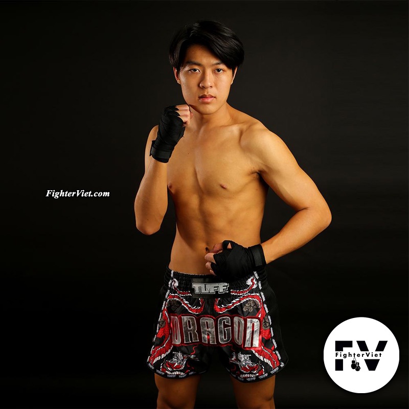 Quần TUFF Muay Thai Boxing Shorts New Retro Style  Black Chinese Dragon