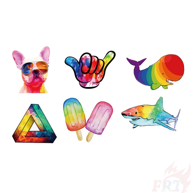 ❉ Hello！Let's Rainbow Series 03 Colorful Life Stickers ❉ 50Pcs/Set DIY Fashion Mixed Luggage Laptop Skateboard Decals Doodle Stickers