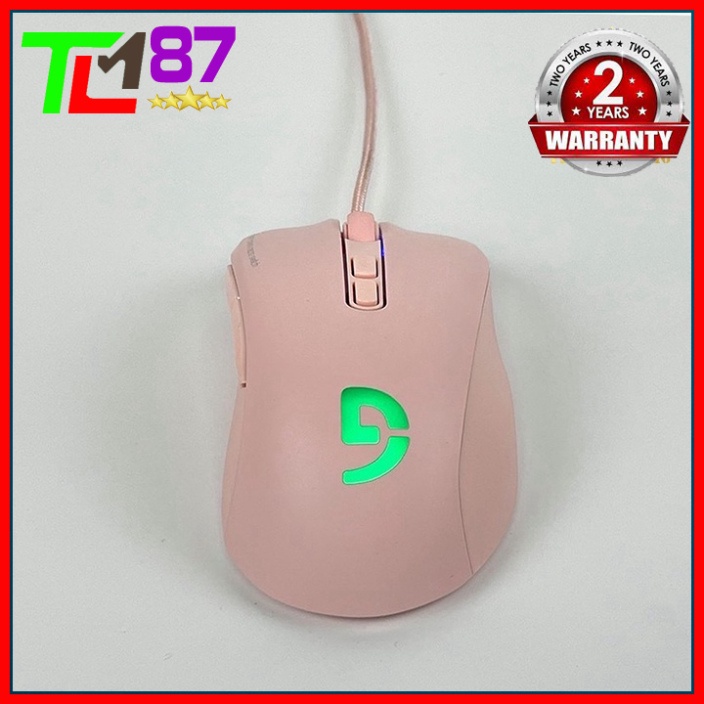 Chuột Gaming Đèn LED 7 Màu Chính Hãng Có Dây FUHLEN G90 Pink - Chuột Máy Vi Tính PC Laptop Mouse Chuyên Game