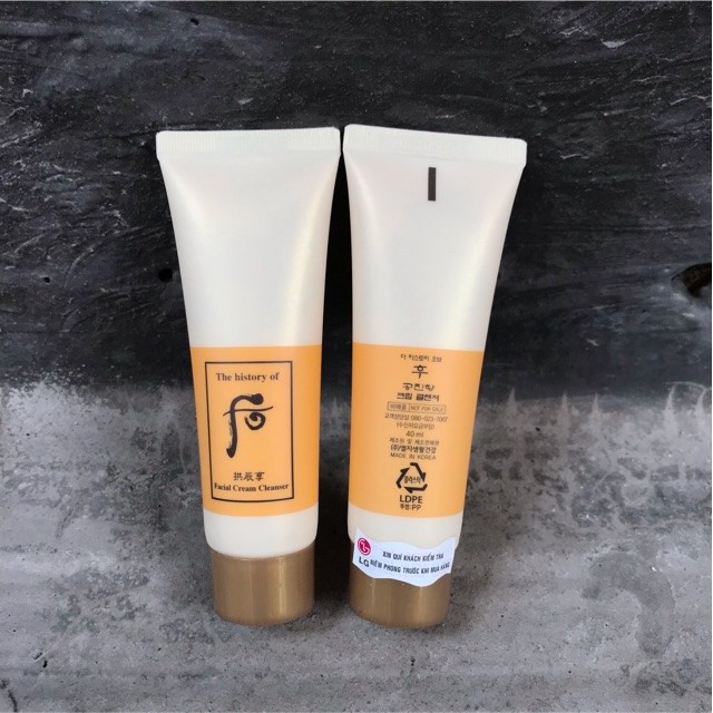 [AUTH] 1 tuýp tẩy trang Whoo vàng Whoo Cream Facial Cleanser 40ml