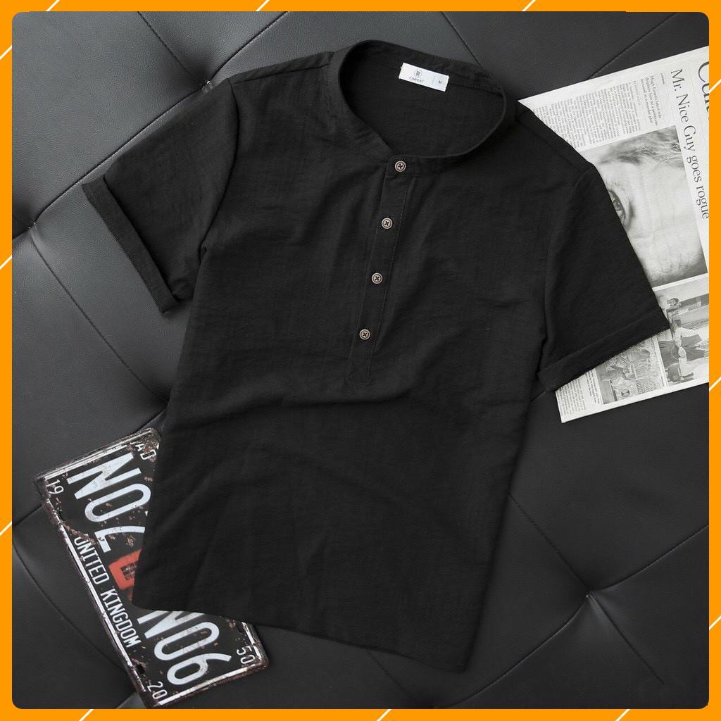 Áo Đũi Nam Cổ Tàu, Áo Đũi Cộc Tay Đẹp, Áo Mặc Đi Chơi Đi Biển Thoáng Mát, Hàng Đũi Thái Loại 1 hot MANKO_STORE-AD63 | BigBuy360 - bigbuy360.vn