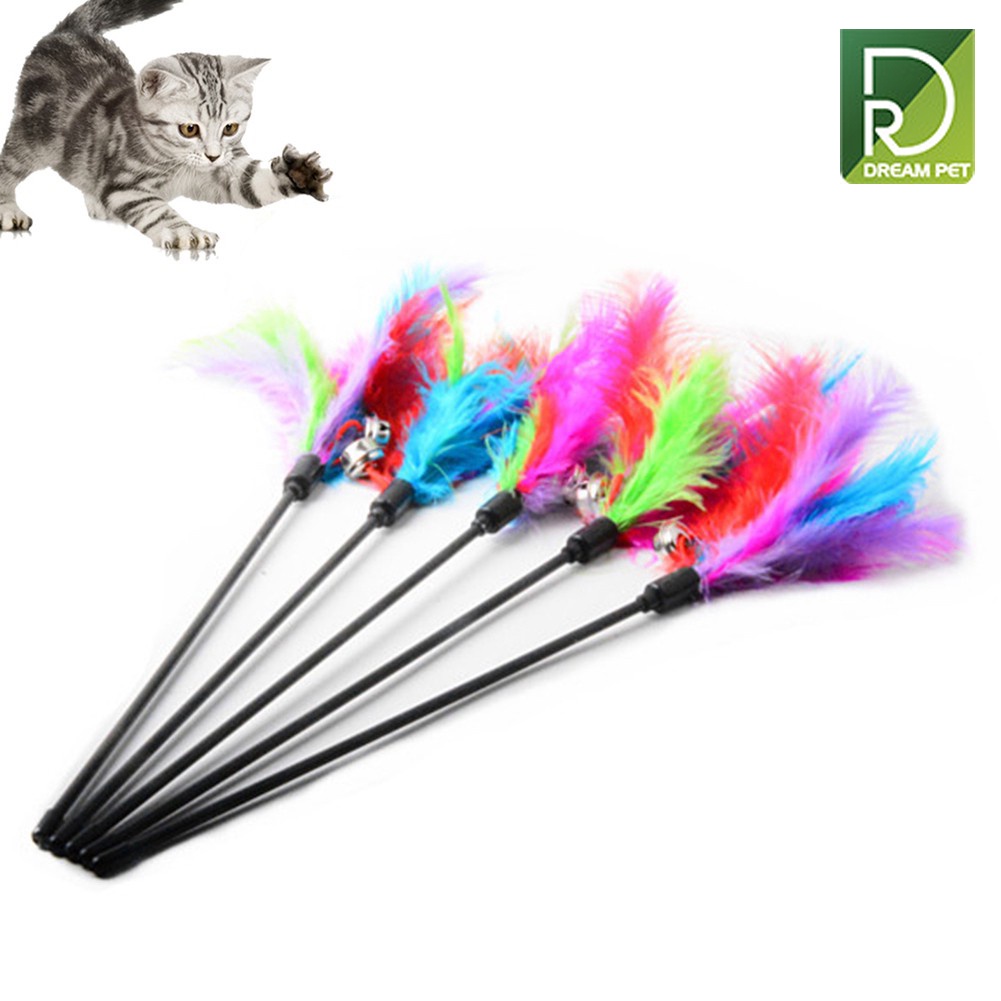Đồ chơi cần câu mèo gắn lông vũ - Dreampet - Cần câu giải trí cho mèo