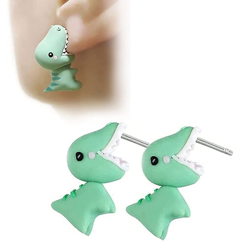 Set 2 khuyên tai hình khủng long kiểu dáng xinh xắn