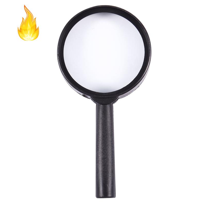 Kính lúp 3X cầm tay khung nhựa màu đen 40mm
