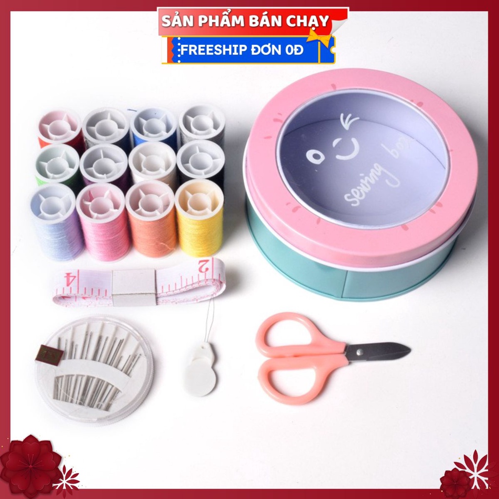 #Bộ Hộp Kim Chỉ May Vá Đầy Đủ Gia Đình NHIỀU TẦNG T3 (Hình Vuông) - Kim Khâu, Chỉ, Kéo, Thước Dây, …