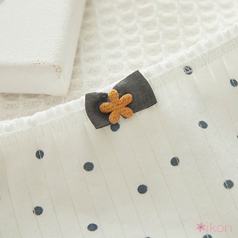 Quần Lót Cotton Lưng Vừa Họa Tiết Chấm Bi Dễ Thương Phong Cách Nhật Bản Cho Nữ