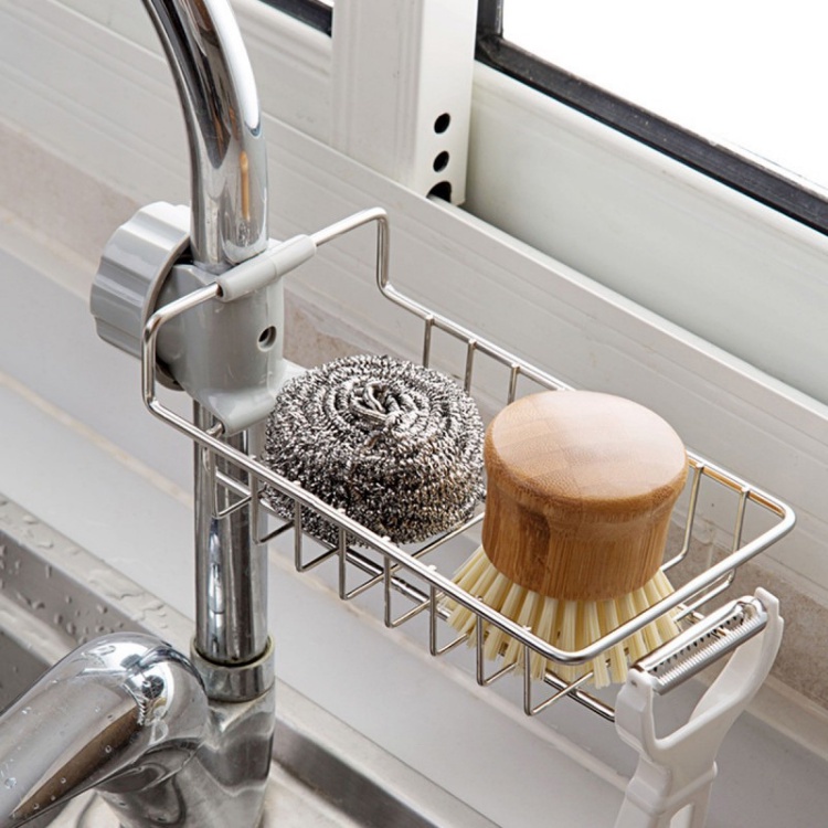 Kệ Đựng Đồ Rửa Chén Inox Gắn Vòi Tiện Lợi Giá Rẻ_RENSI876
