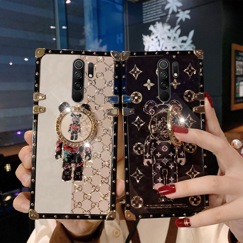 Ốp điện thoại cứng có vòng đỡ hình gấu thời trang cho Xiaomi Redmi 9 Redmi note9 4g Mi Poco M3 Redmi 9T