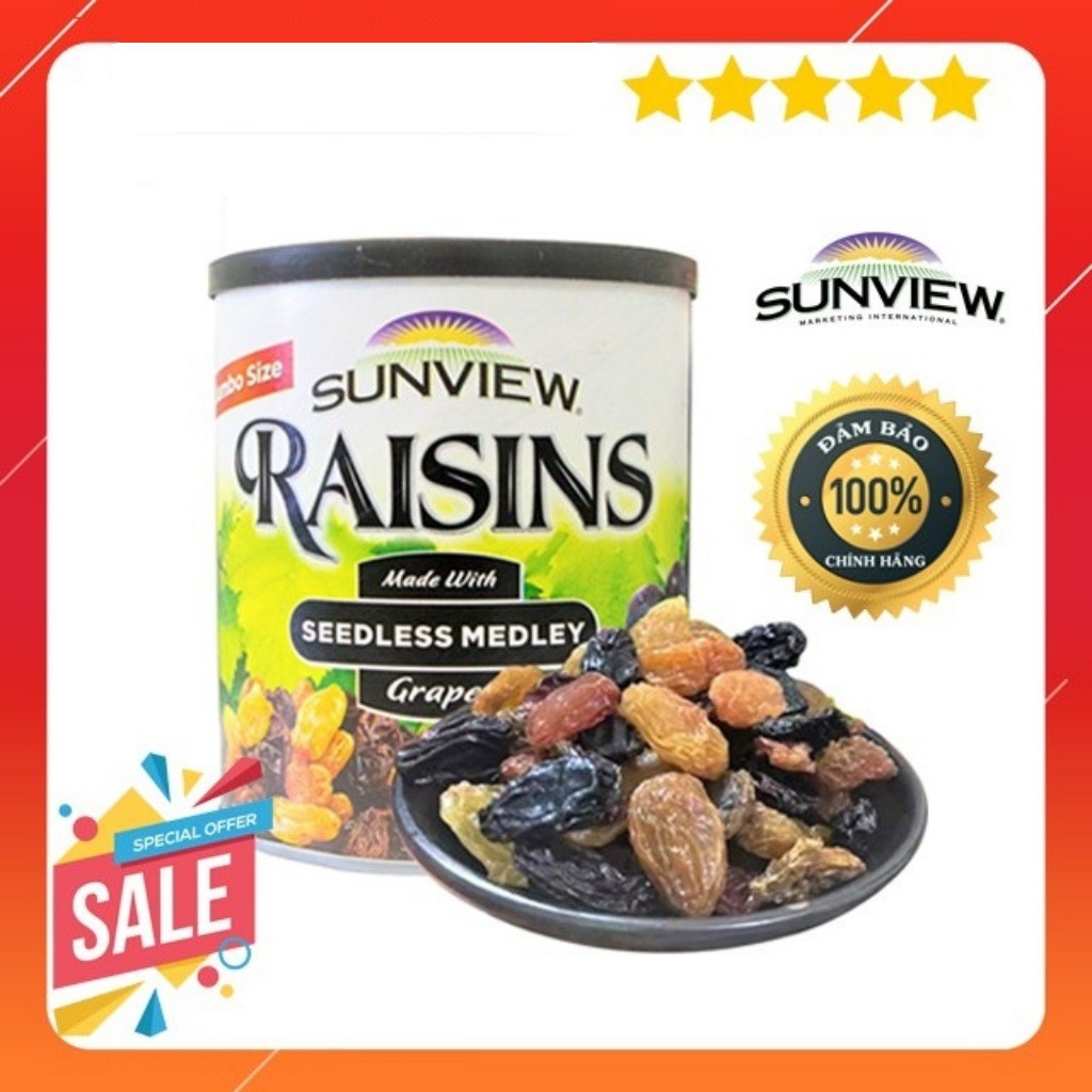 NHO KHÔ MỸ SUNVIEW RAISINS 425G